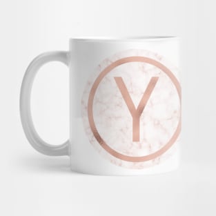 Rose Gold Marble Upsilon Mug